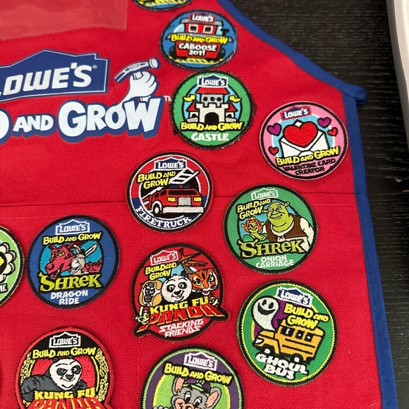 Lot of 3 Lowes Build and Grow Kids Aprons & Tons Of Patches - Picture 7 of 11